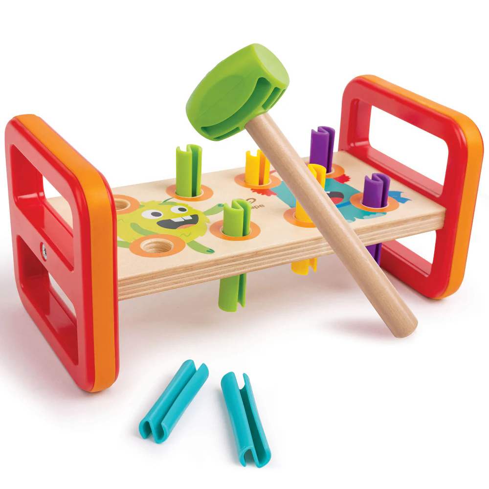 Hape Monster Match 'n' Smash Hammer Bench - Colorful Wooden Toy - Image 5