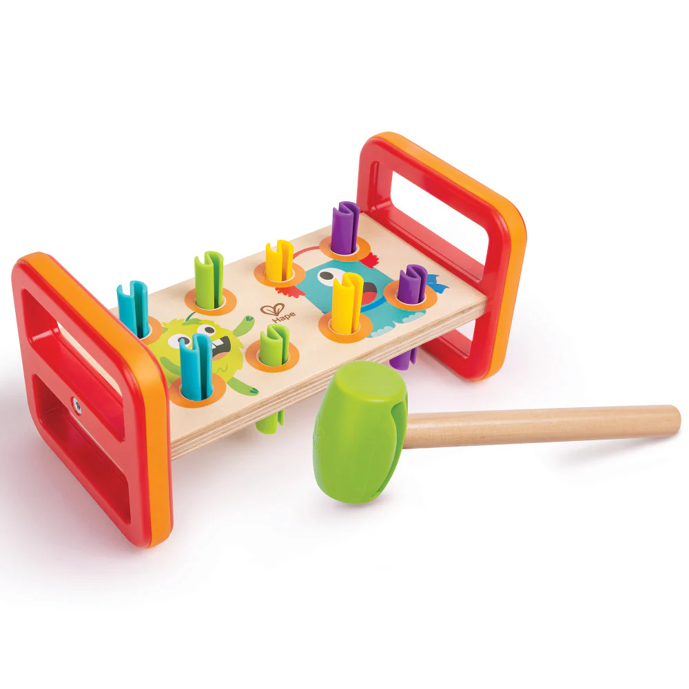 Hape Monster Match 'n' Smash Hammer Bench - Colorful Wooden Toy - Image 6