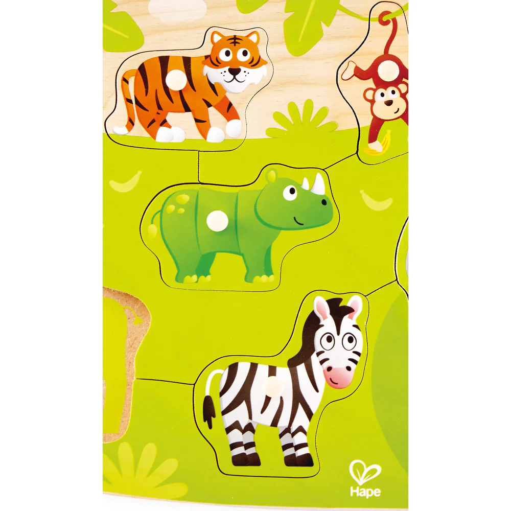 Hape Jungle Adventure 10pc Wooden Peg Puzzle - Image 4