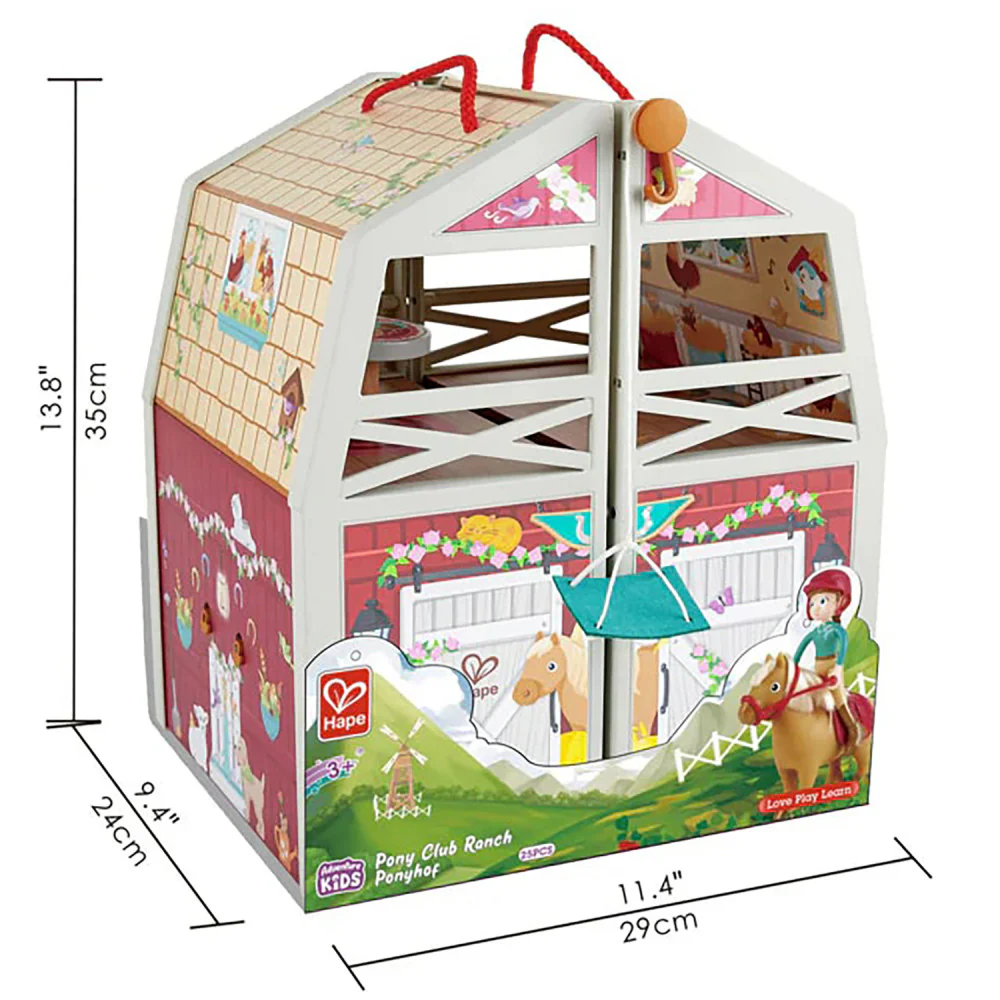 Hape Pony Club Ranch - 2-Level Wooden Barn Playset - Image 8
