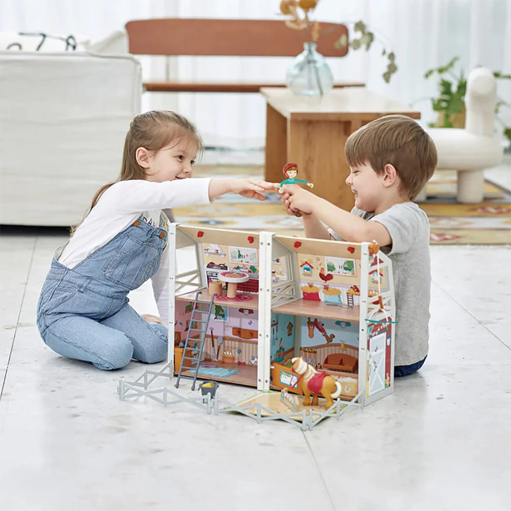Hape Pony Club Ranch - 2-Level Wooden Barn Playset - Image 9