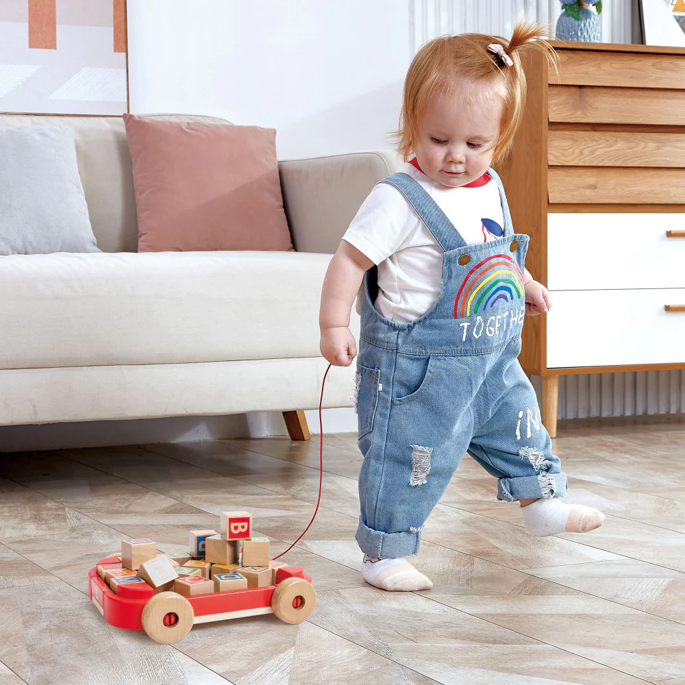 Hape Alphabet Explorer Pull-Along Cart with Stacking Blocks - Image 8