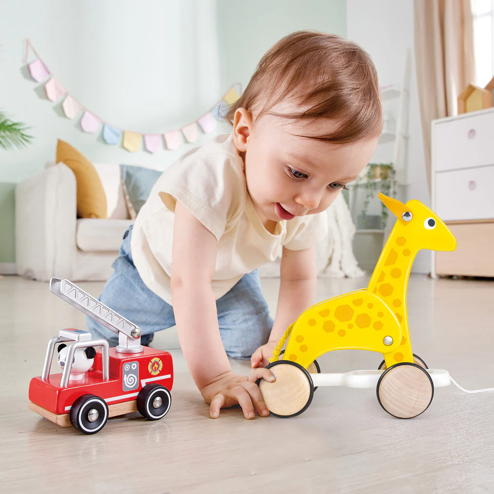Hape Giraffe Pull Along Toy - Yellow - Image 5