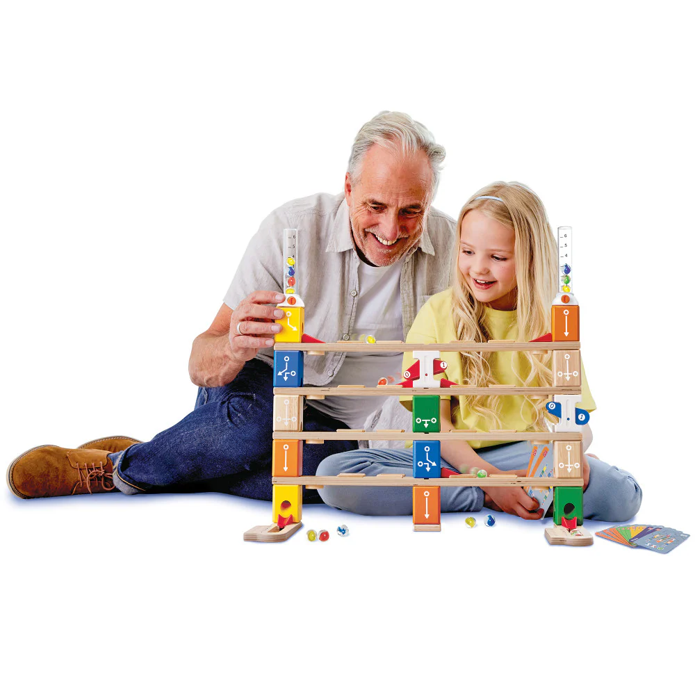Hape Quadrilla 102-pc Wooden Marble Run Basic Coding Set - Image 4
