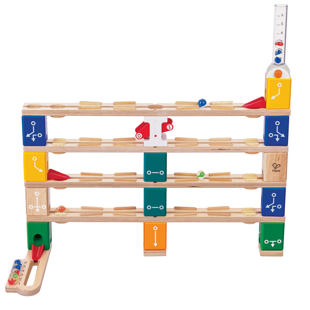 Hape Quadrilla 102-pc Wooden Marble Run Basic Coding Set - Image 5