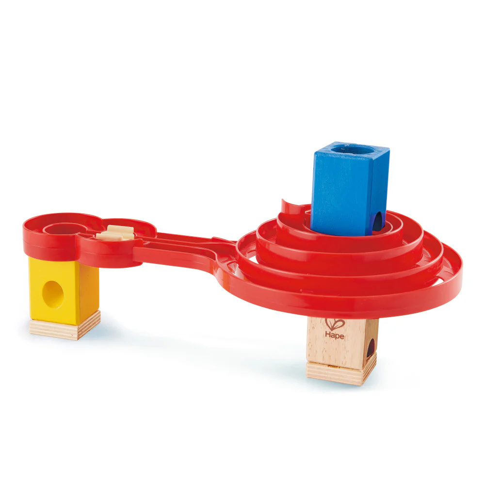 Hape Quadrilla Double-Sided Spiral Twist - 18pc Wooden Marble Run Accessory