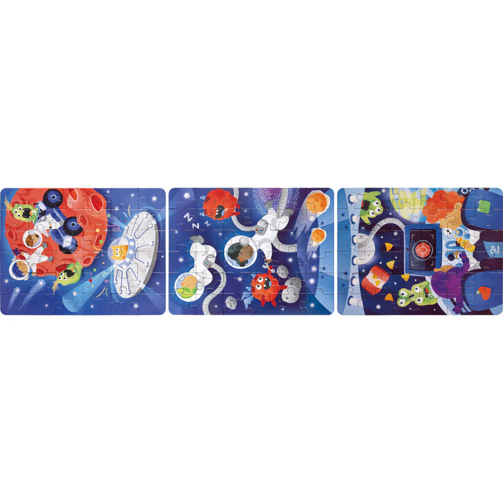 Hape Space Adventure 3-Pack Jigsaw Puzzles – 48 pc Each - Image 2