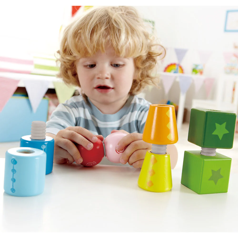 Hape Twist & Turnables - Colorful Wooden Shapes Blocks - Image 5