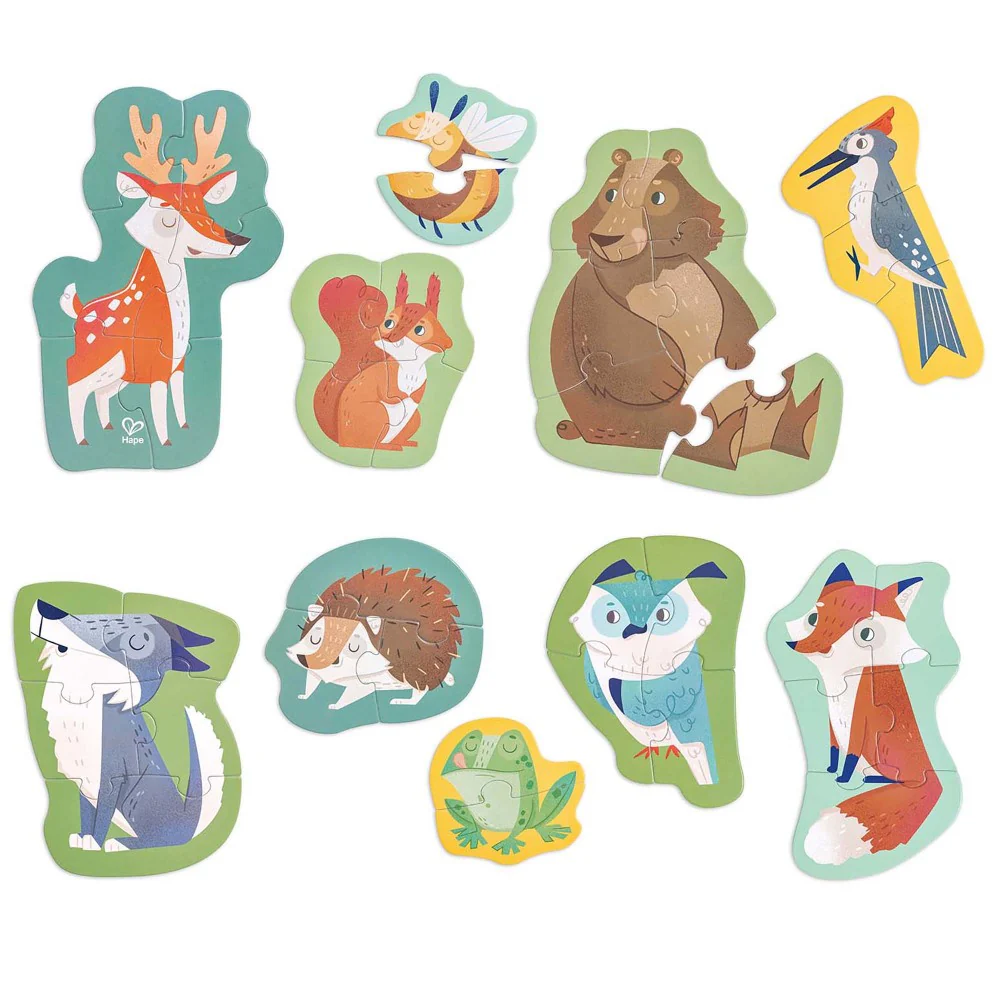 Hape Woodland Friends 10 Mini Animal-Shaped Puzzles - Image 2