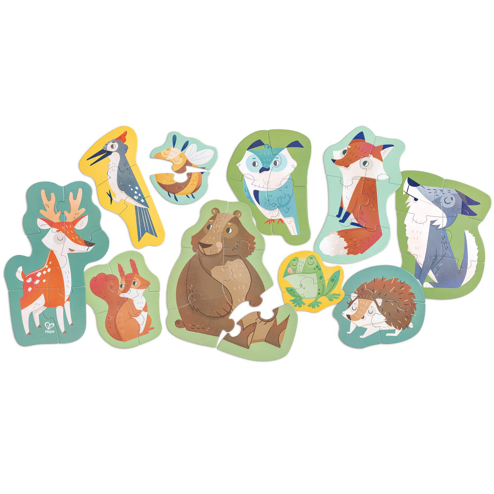 Hape Woodland Friends 10 Mini Animal-Shaped Puzzles - Image 3
