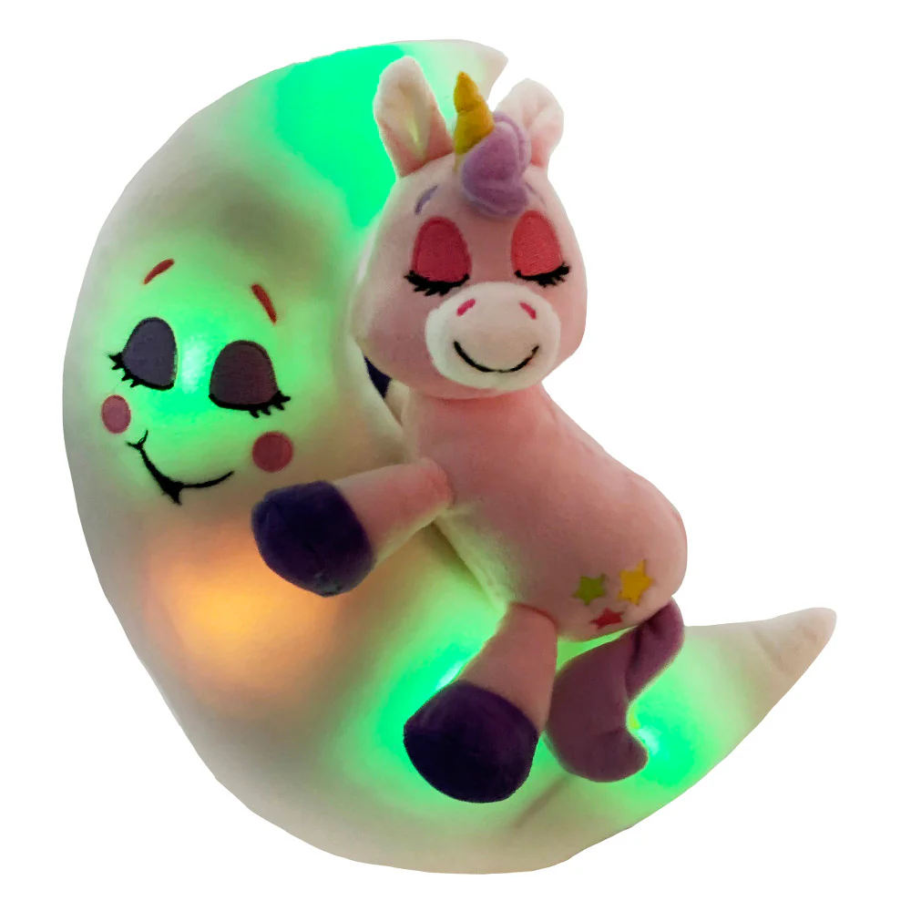 Happy Nappers Lullabrites Moon Pet 12 inch Interactive Unicorn - Pink-Purple - Image 3