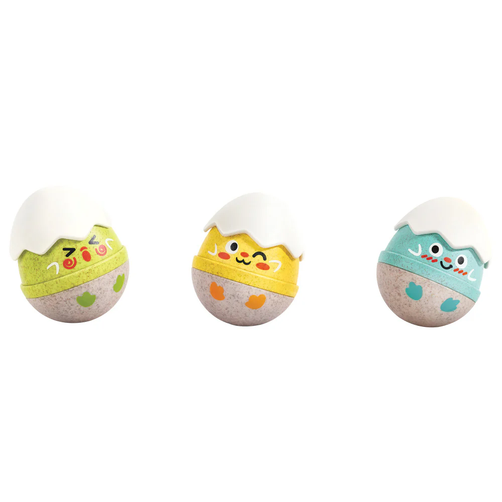 Hape Happy Hatchlings Wobble Rattles – 3pc, Emotive Eggs Edition - Image 2