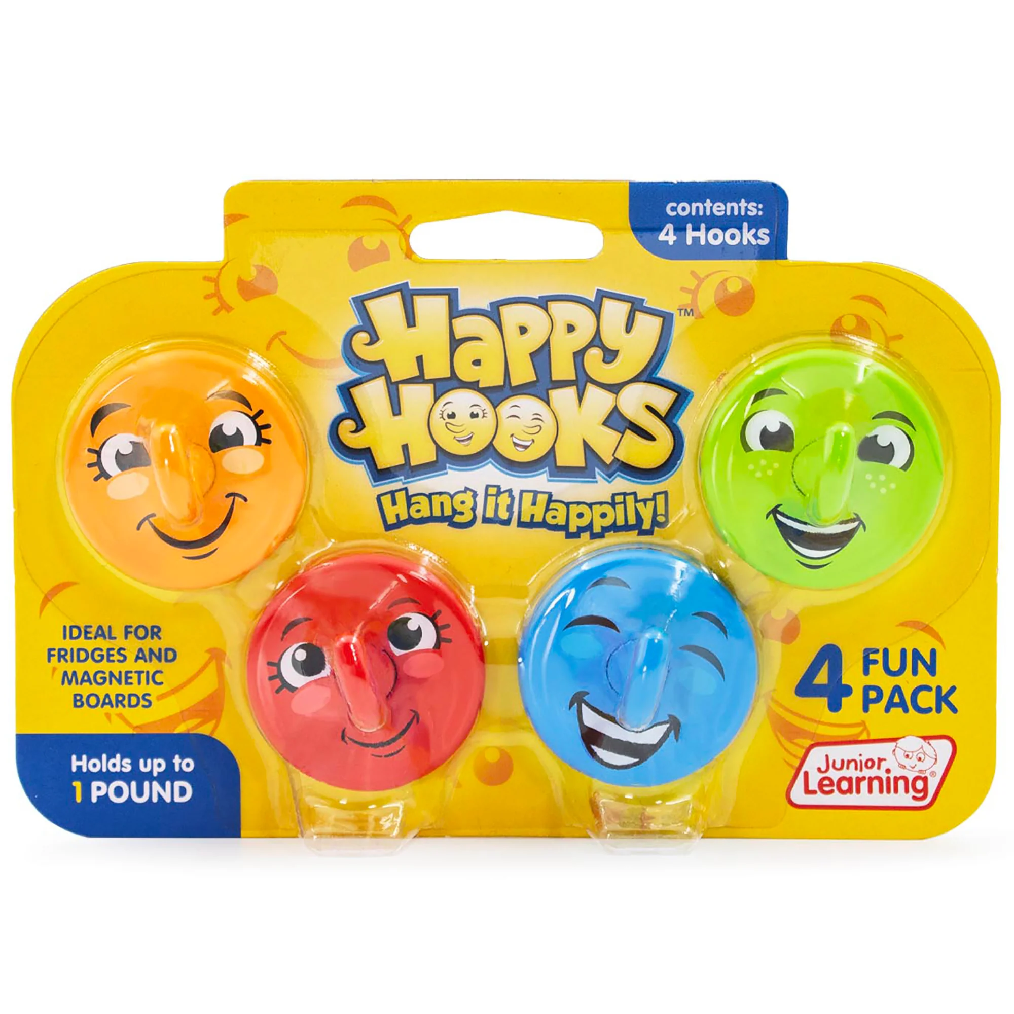 Happy Hooks Strong Magnetic Hooks With Smiley Faces