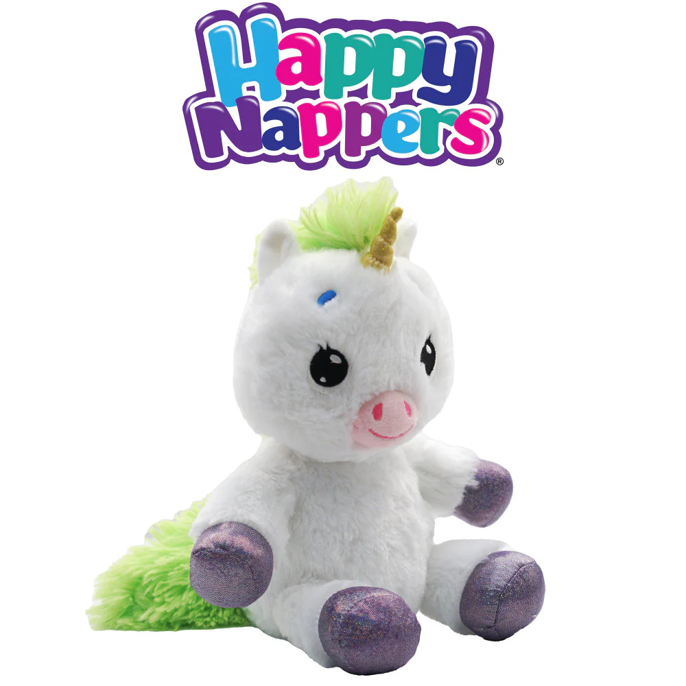 Happy Nappers Lullabrites Unicorn Musical Light-Up Plush - White & Green - Image 4