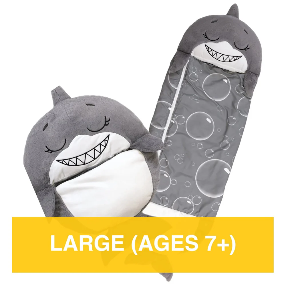 Happy Nappers Large 66 inch Grey Shark Pillow & Sleepy Sack - Kids 7+ - Image 4