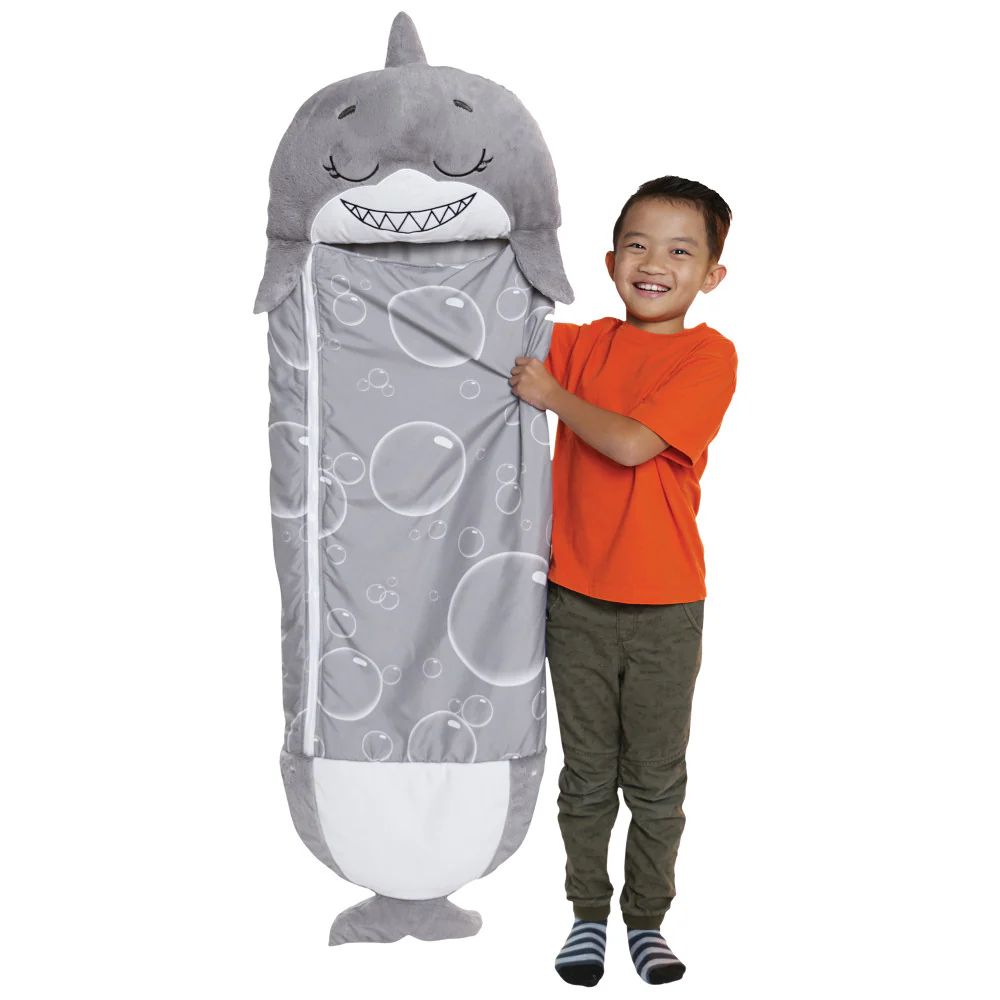 Happy Nappers Large 66 inch Grey Shark Pillow & Sleepy Sack - Kids 7+ - Image 5