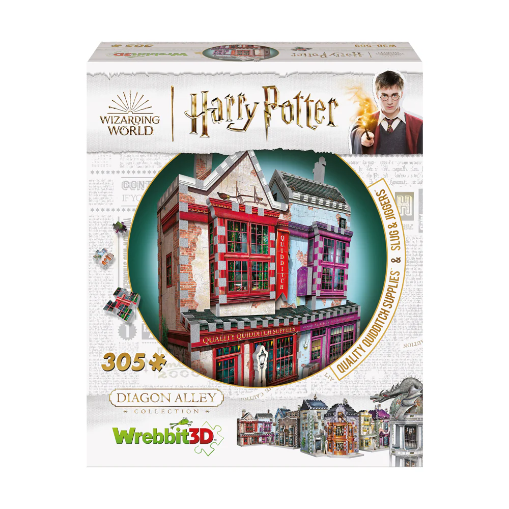 Wrebbit Harry Potter Diagon Alley Collection - Quality Quidditch Supplies & Slug & Jiggers 3D Puzzle, 305 Pieces - Image 2