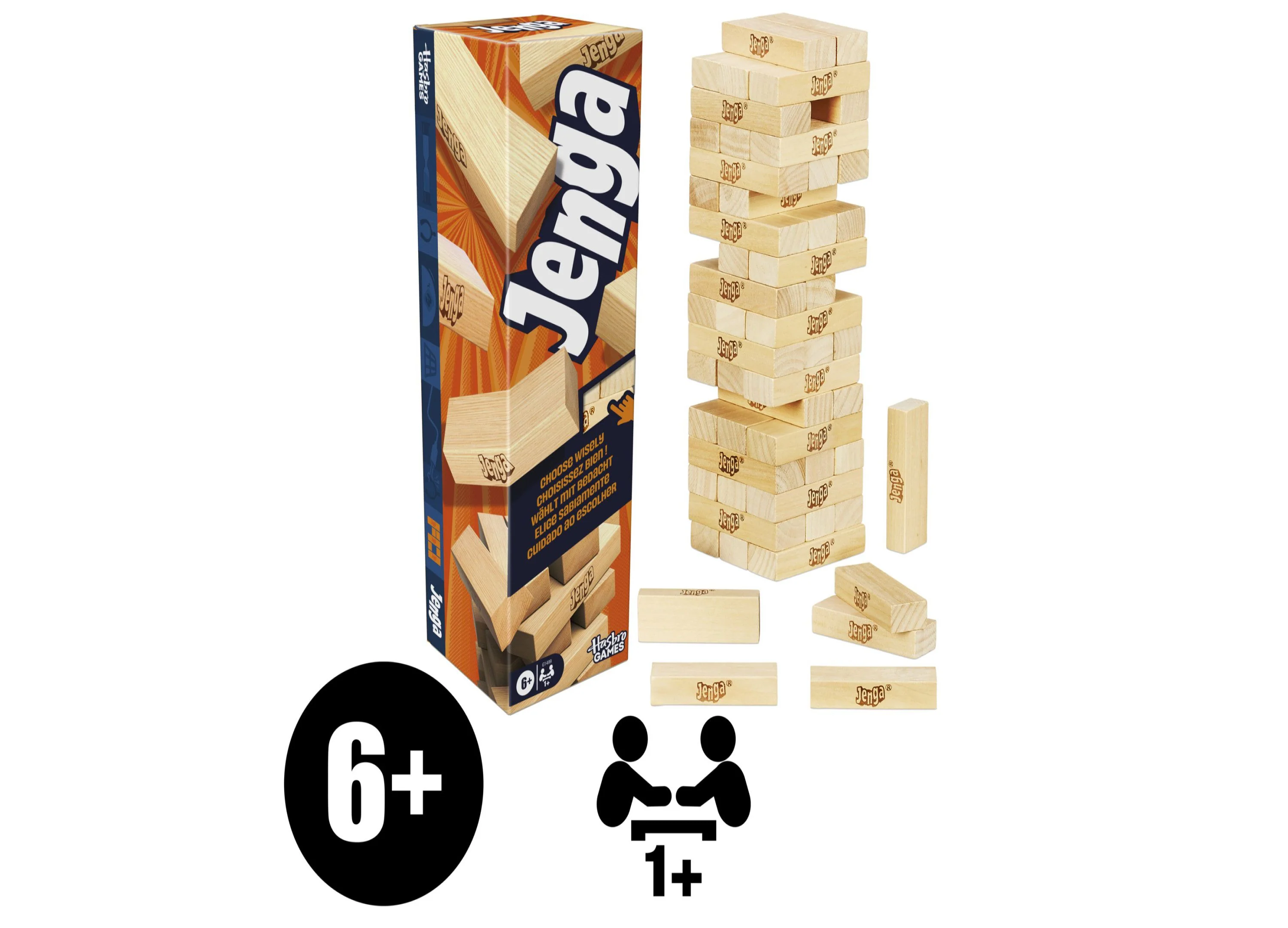 Hasbro Gaming Jenga Classic Hardwood Block Game
