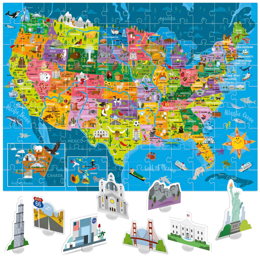 Headu Discover the USA Puzzle - 108 pc - Image 2