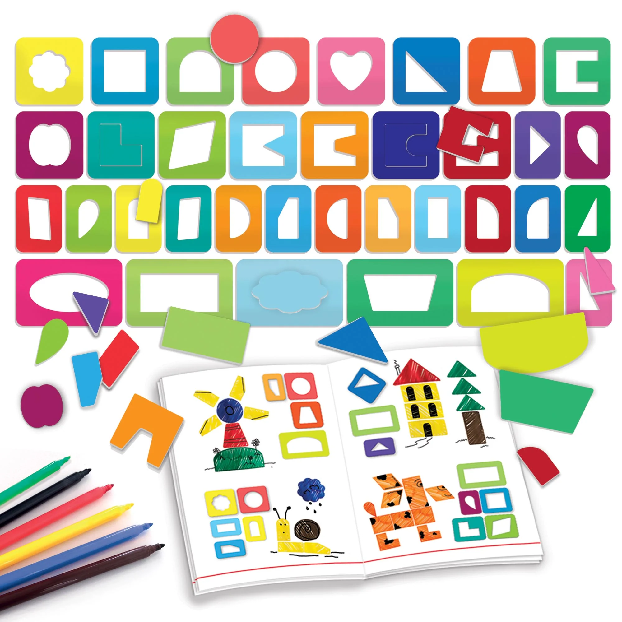 Headu Montessori Magic Stencil Set - Creative Shapes & Colors - Image 2