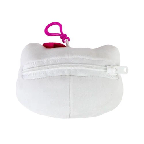Hello Kitty 4 Inch Pink Zipper Plush Head Keychain - Image 2