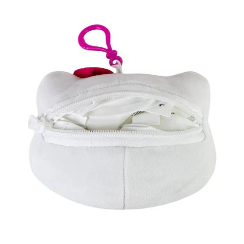 Hello Kitty 4 Inch Pink Zipper Plush Head Keychain - Image 3