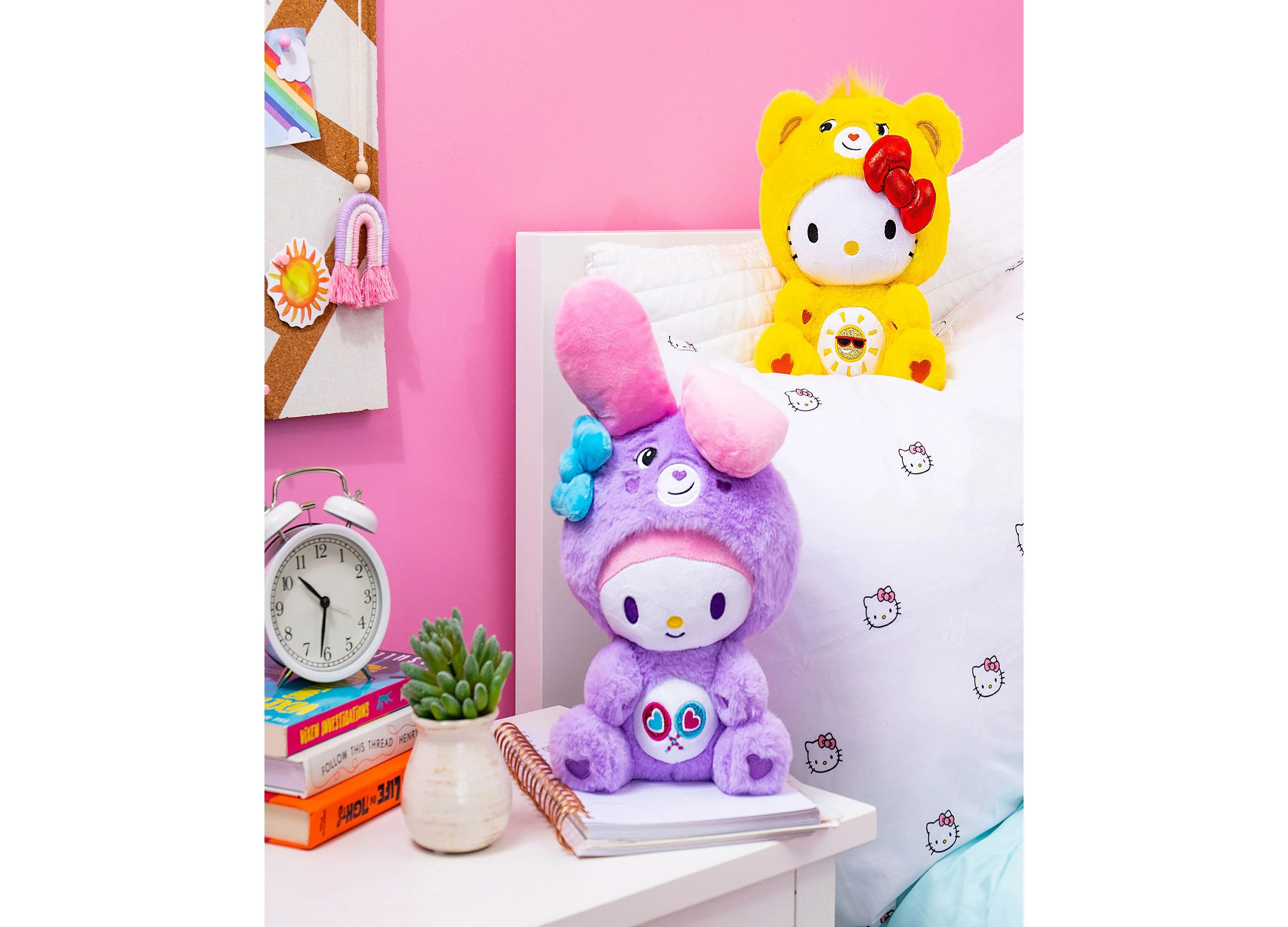 Hello Kitty X Care Bears 10 inch Plush Duo - Funshine & Share Bears - Image 4