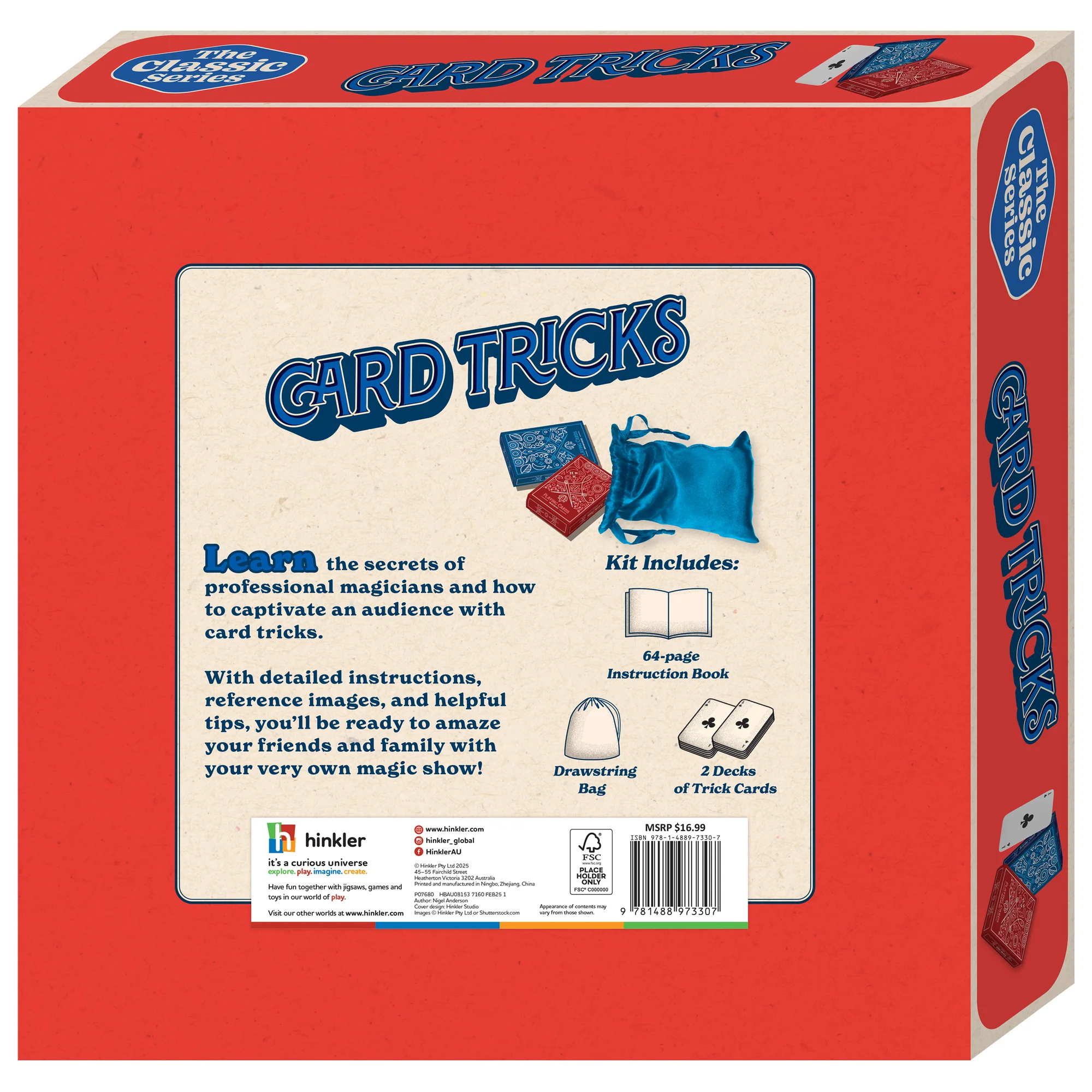 Hinkler Retro Box Card Tricks Magic Kit With 30 Tricks And 2 Trick Decks - Image 3