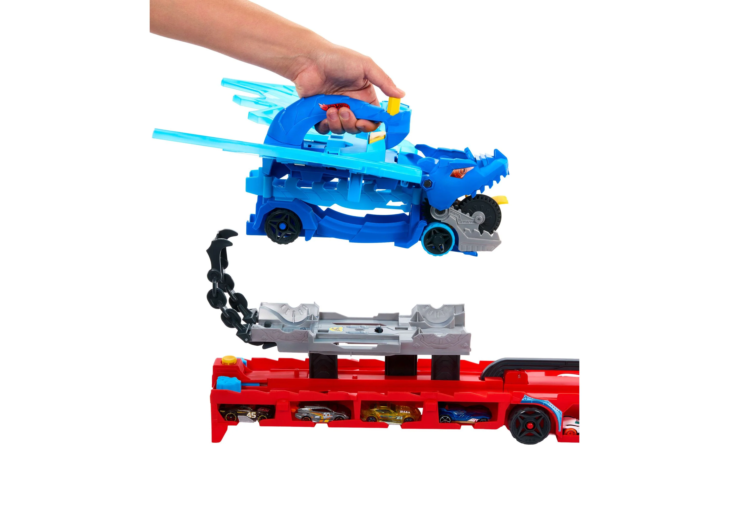 Hot Wheels Ultimate Dual Dragon Transporter Toy Cars - Image 2