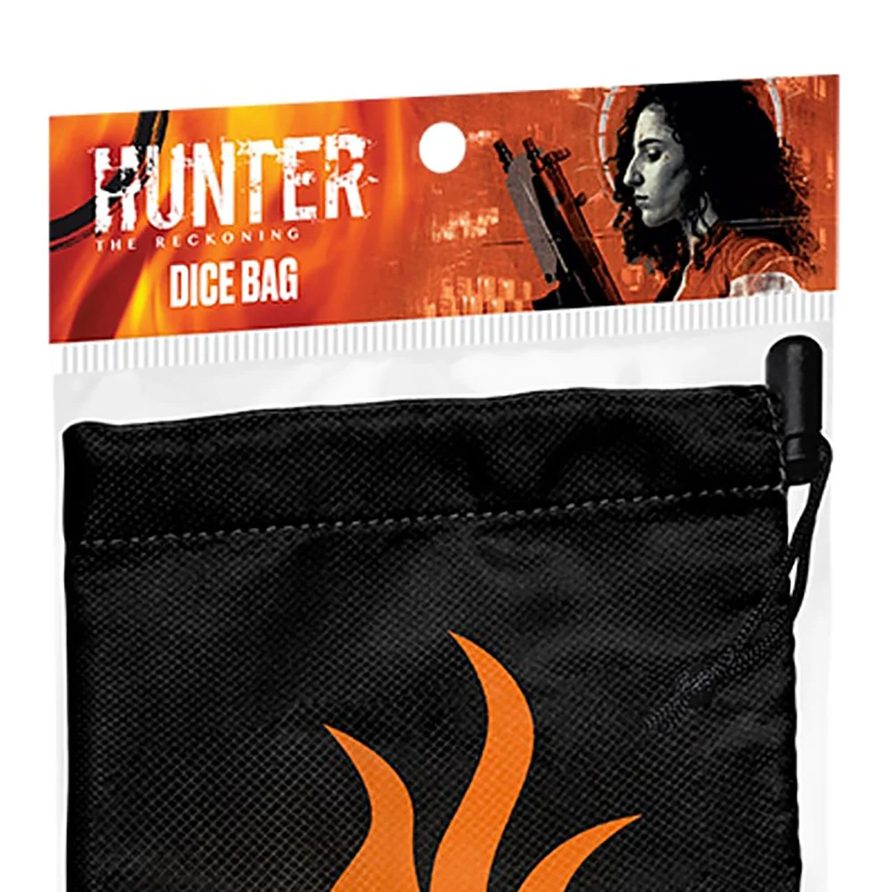Hunter: The Reckoning 5th Edition RPG Flame-Themed Dice Bag - Image 3