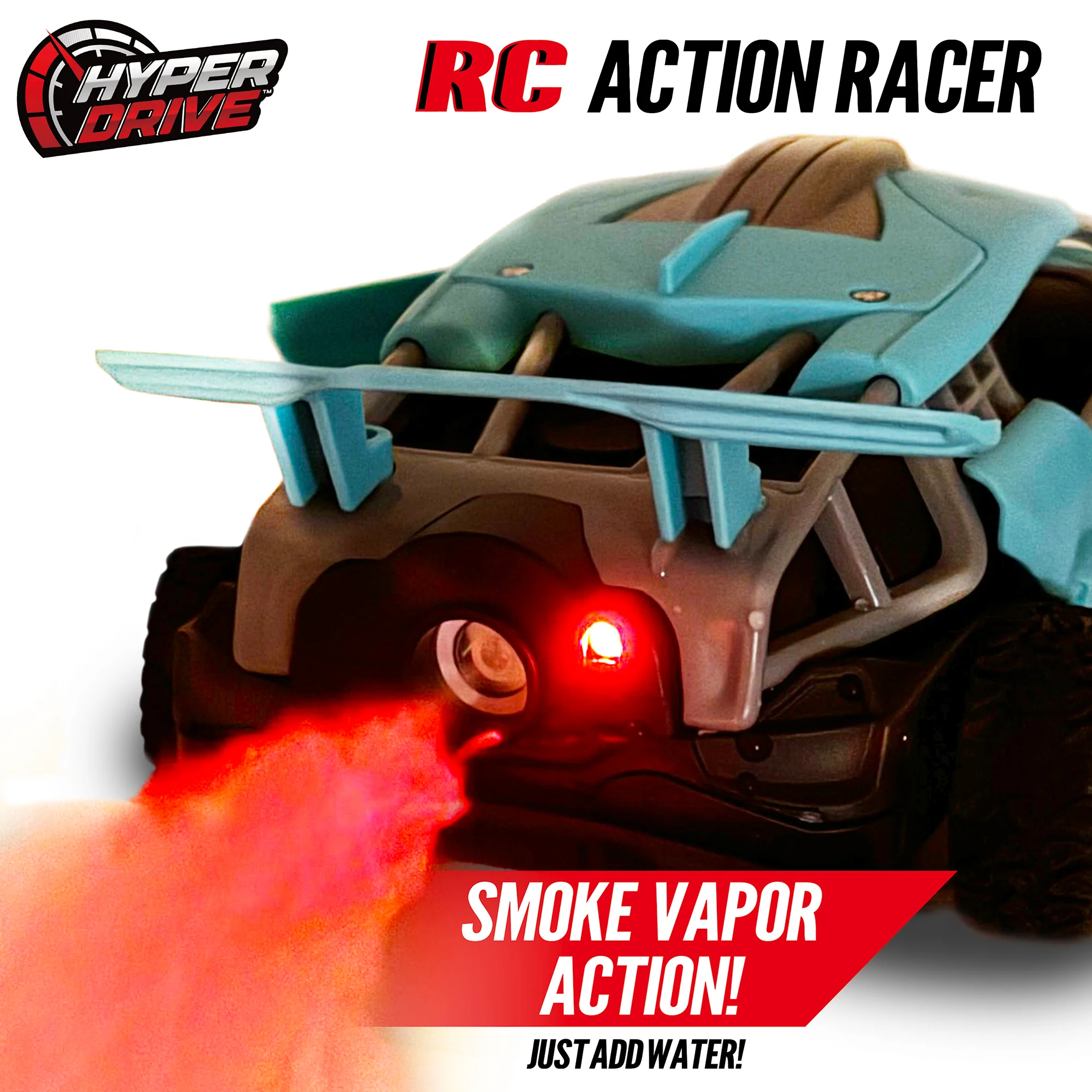 Thin Air Brands Hyper Drive RC - Teal 1:24 - Radio Control Stunt Car with Smoke Vapor - Image 5
