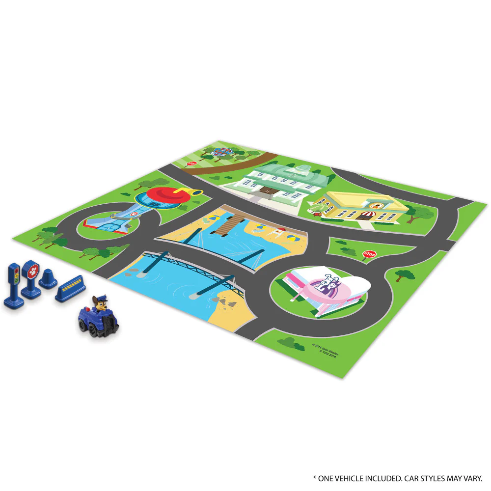 Paw Patrol Imaginmat Deluxe Playmat & Toy Car Set, 30.5 x 20.5 Inches - Image 2