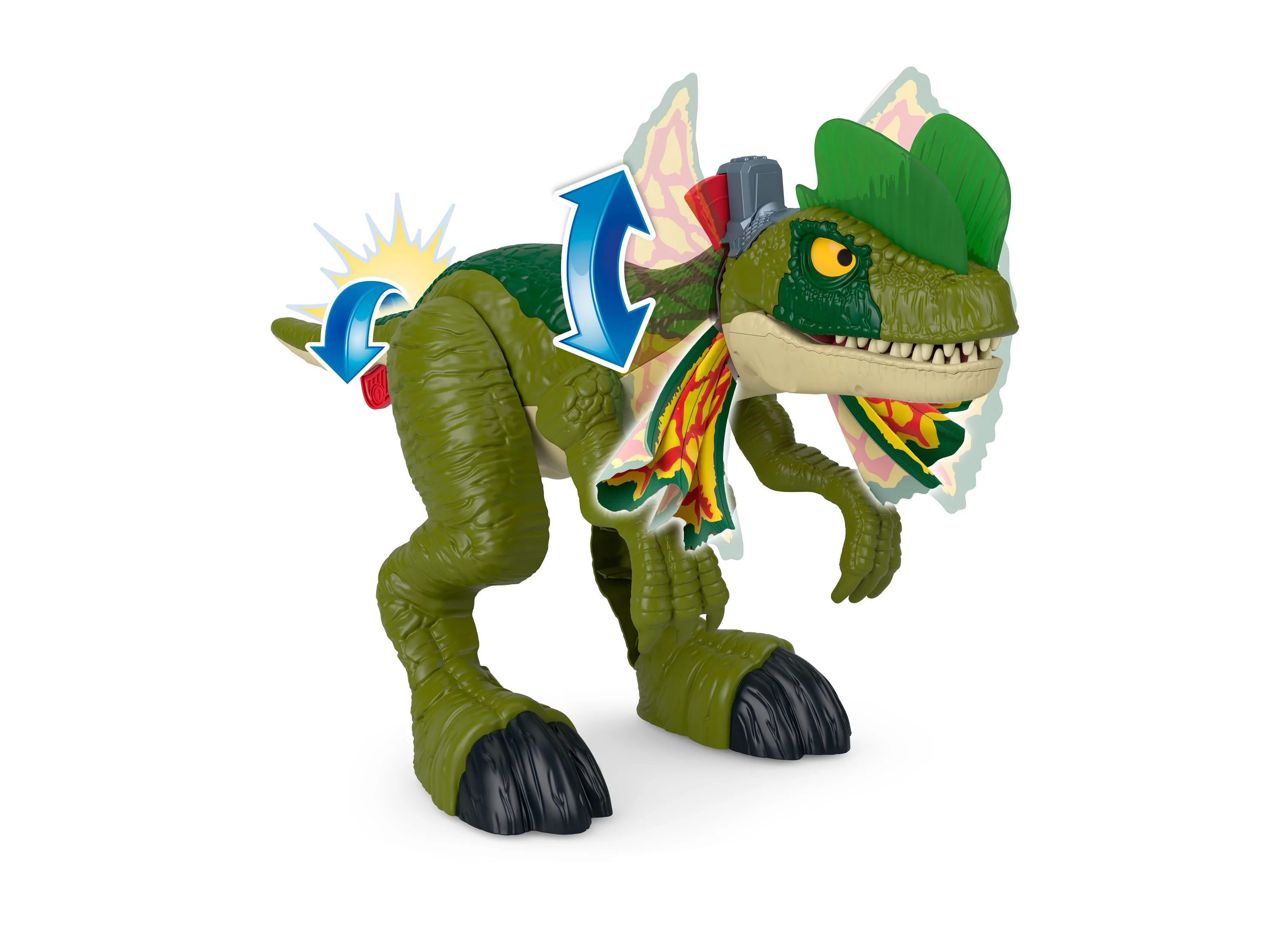 Imaginext Jurassic World Thrash Attack Dilophosaurus Toy - Image 5