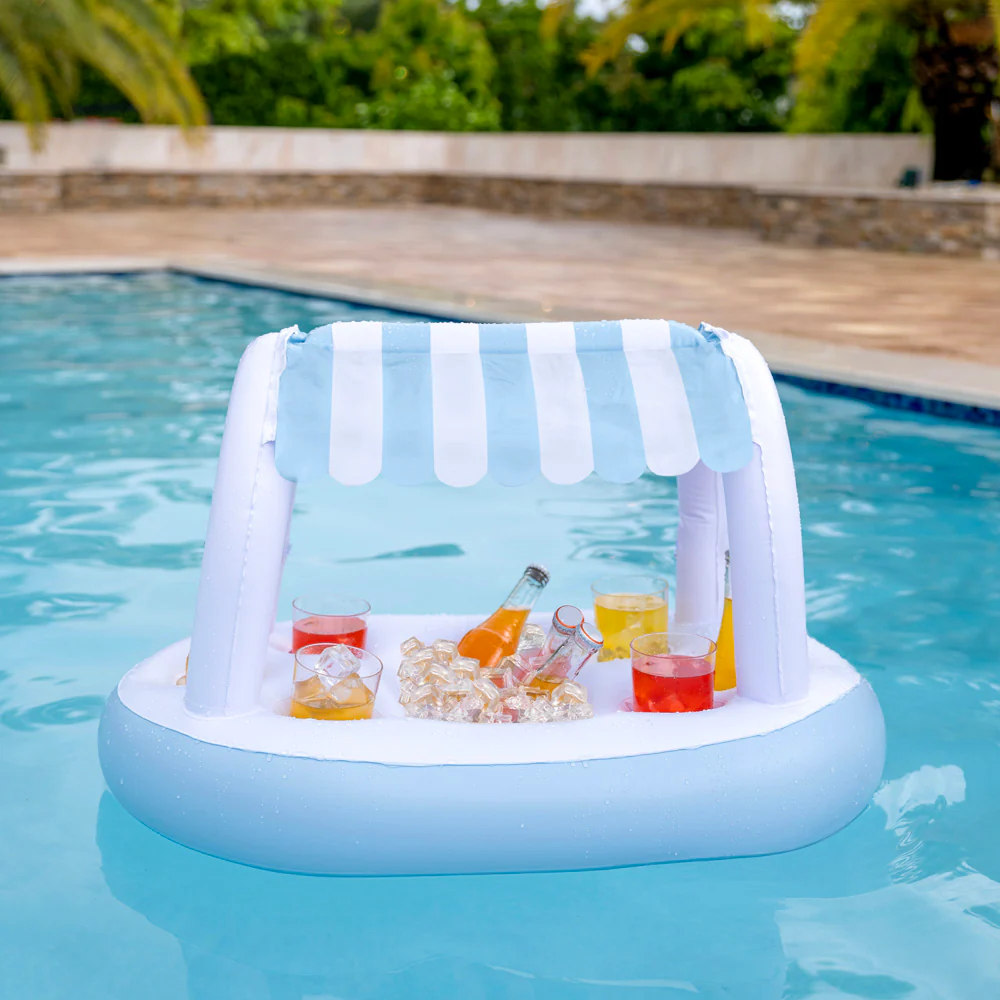 PoolCandy Cabana Stripe Inflatable Buffet with Canopy - 28 x 18 inch - Image 2