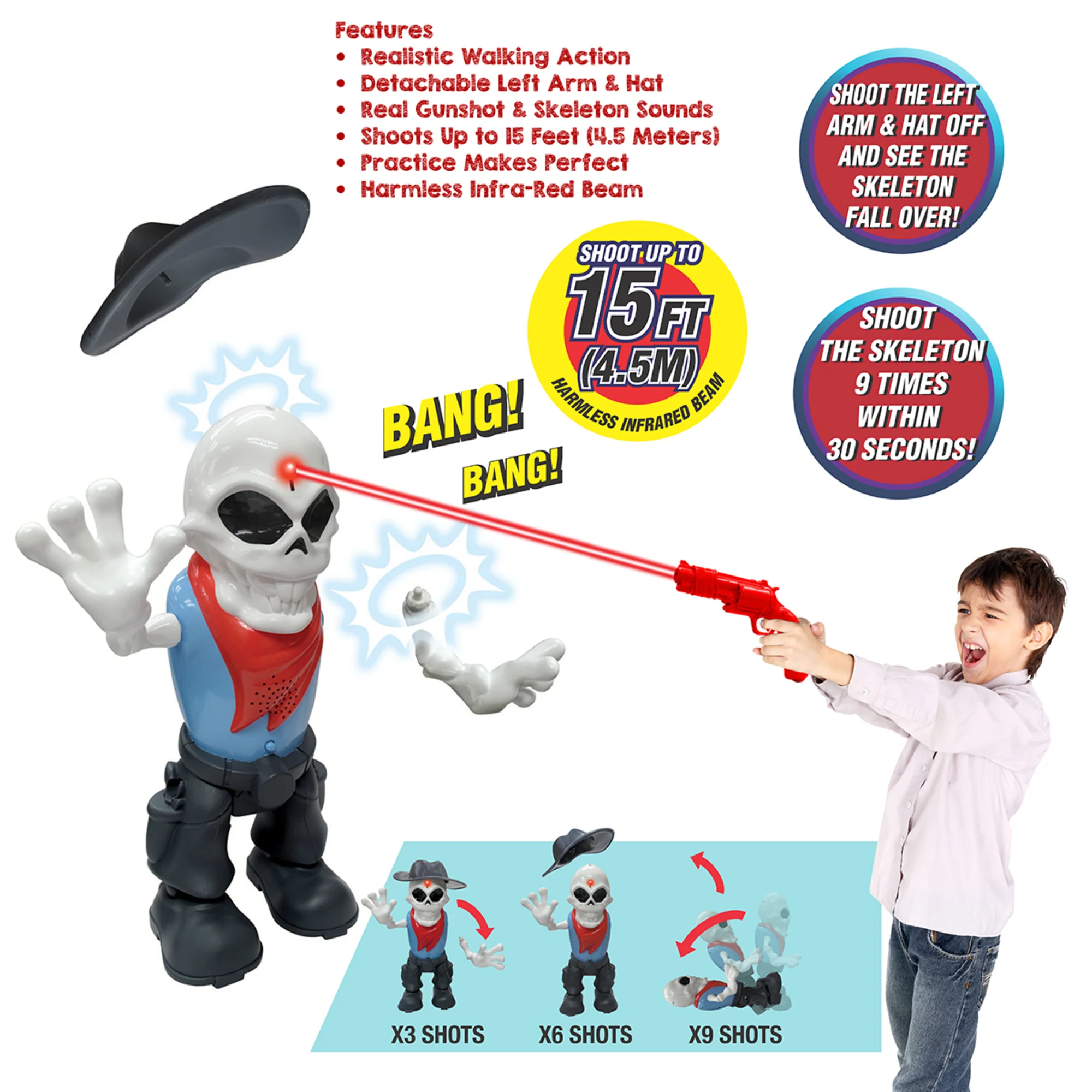 Dragon-i Skeleton Blast Infra-Red Shooting Game With Walking Target - Image 3