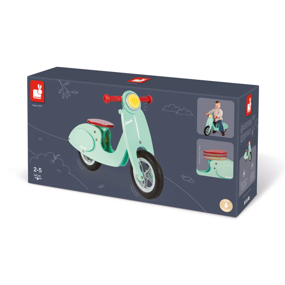 Janod Mint Scooter - Adjustable Wooden Balance Bike - Image 8