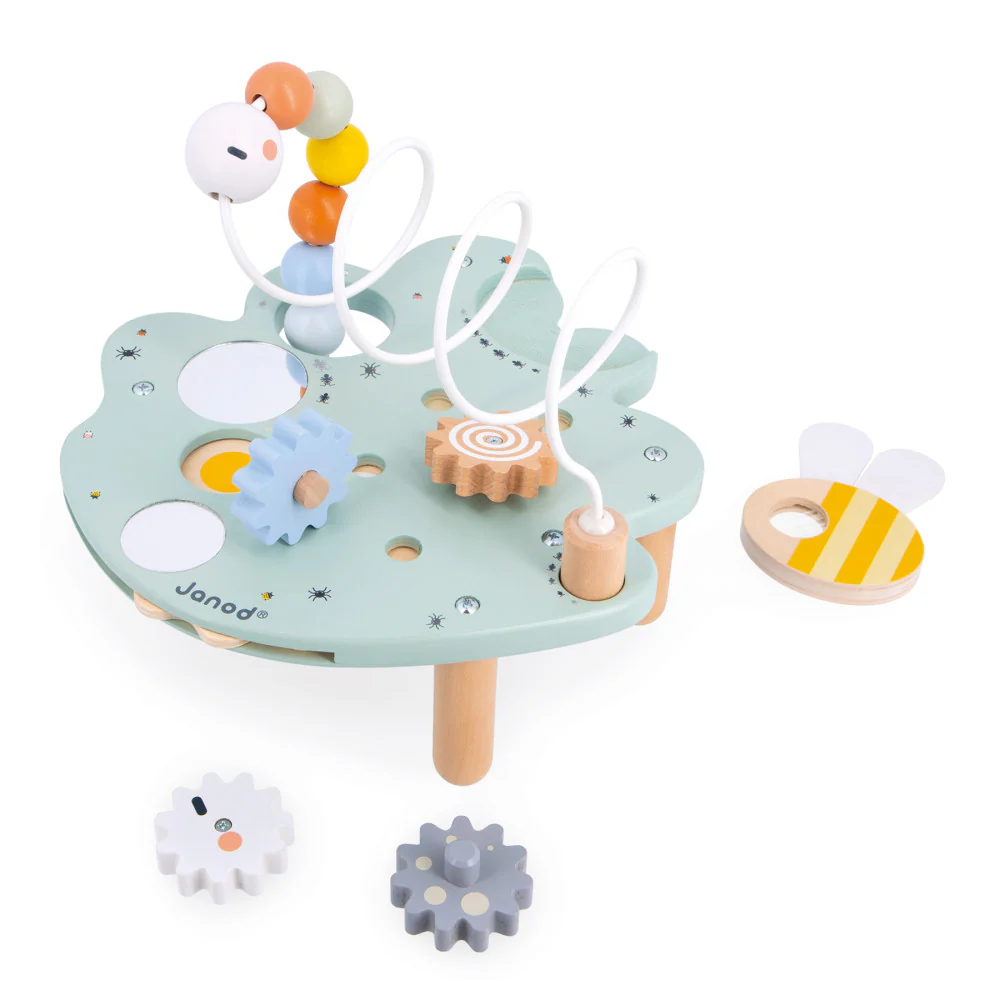 Janod Sweet Cocoon Multi-Activity Leaf Station - Colorful Educational Toy