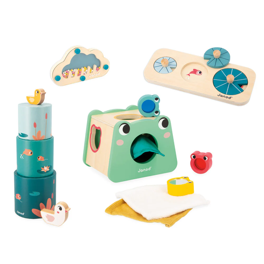 Janod Sensory Exploration Toy Box - 4 Toys for 12 Months & Up - Image 2