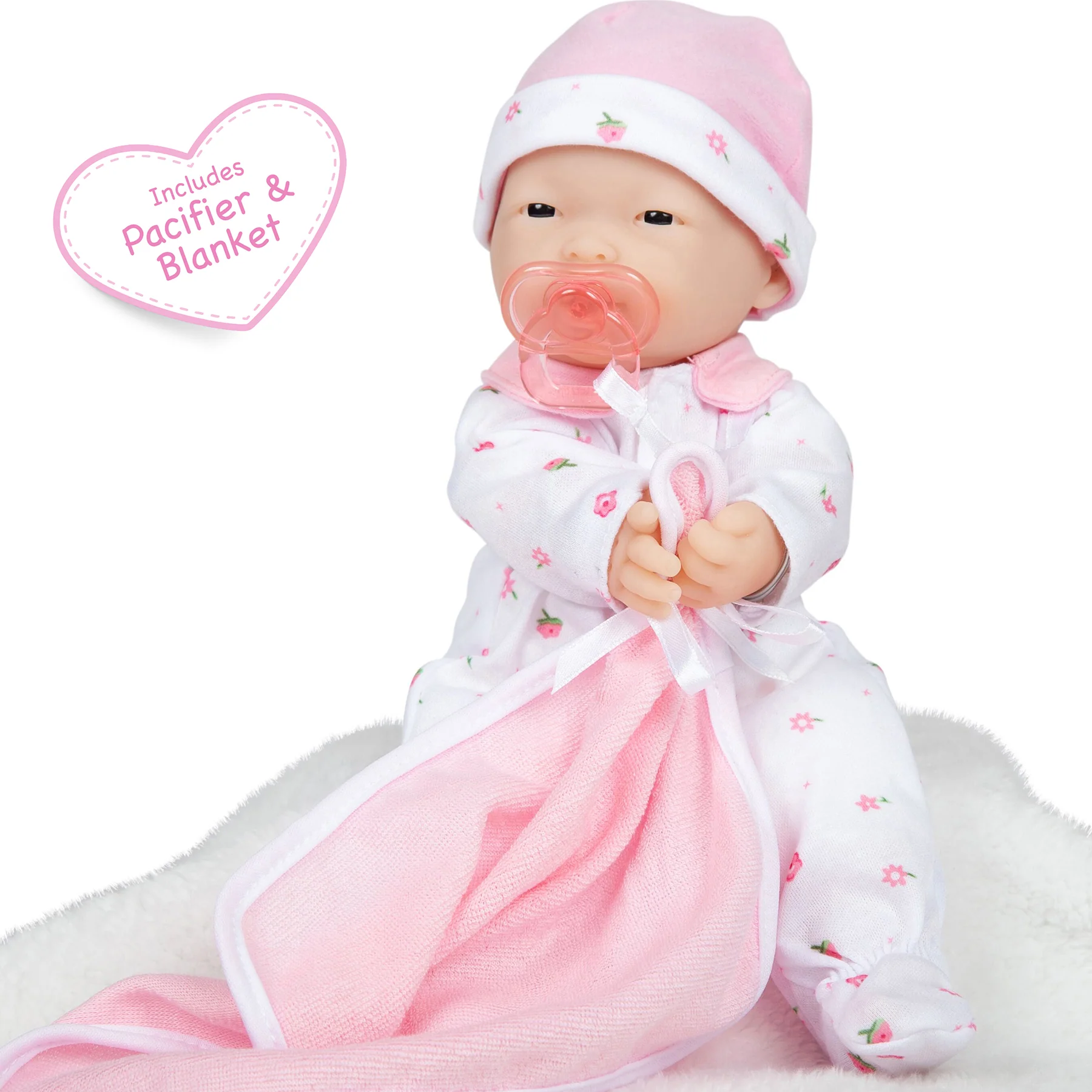 JC Toys La Baby - 11-inch Soft Baby Doll with Pink Outfit and Accessories - Image 6