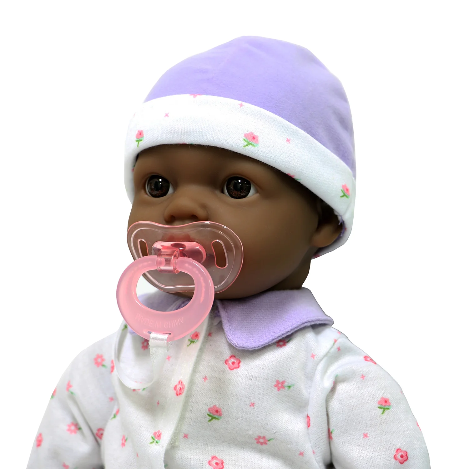JC Toys La Baby Soft 16-Inch Doll with Purple Sleeper and Pacifier - Image 5