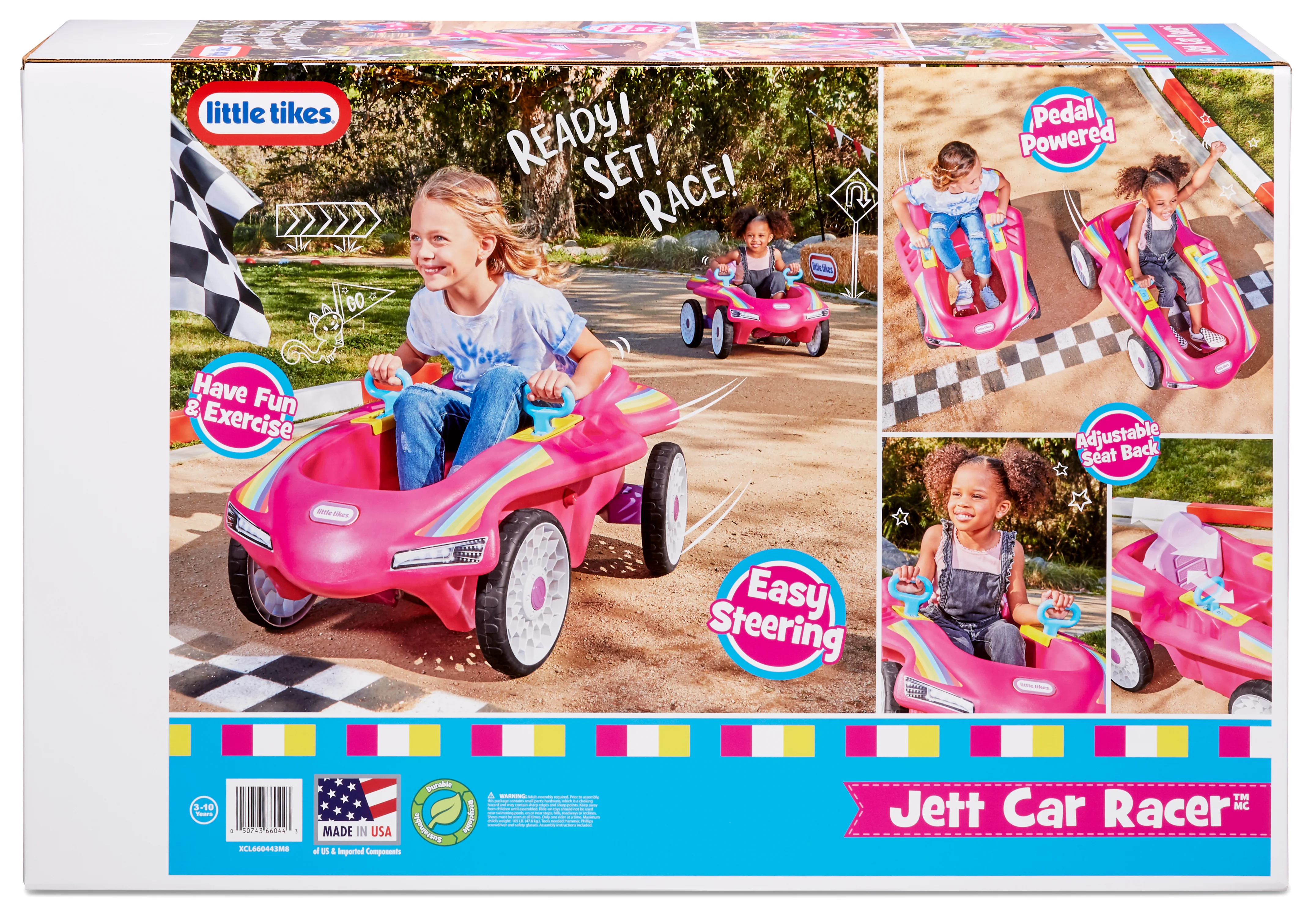 Jett Car Racer Pink - Kid-Powered Outdoor Pedal Vehicle - Image 4