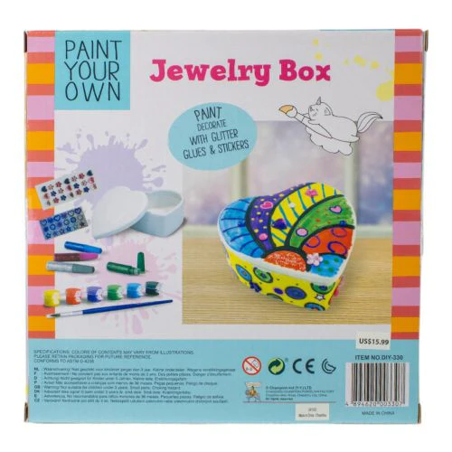 Creative Studio Heart-Shaped DIY Jewelry Box Painting Kit - Image 2