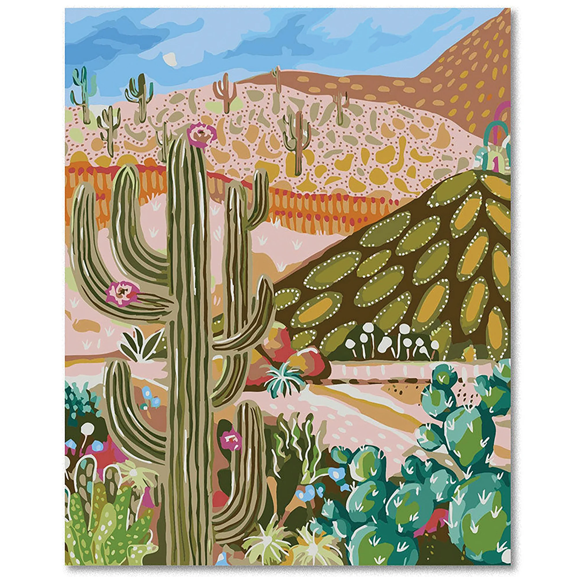 Journey Of Something Cactus Valley Paint By Numbers Kit With 19.7-Inch Canvas - Image 2