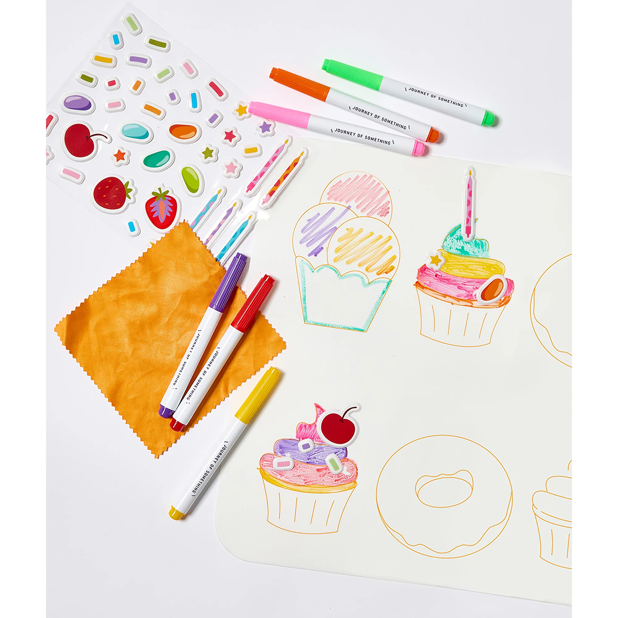 Journey Of Something Sweet As Wipeable Silicone Coloring Mat With Markers And Stickers - Image 3