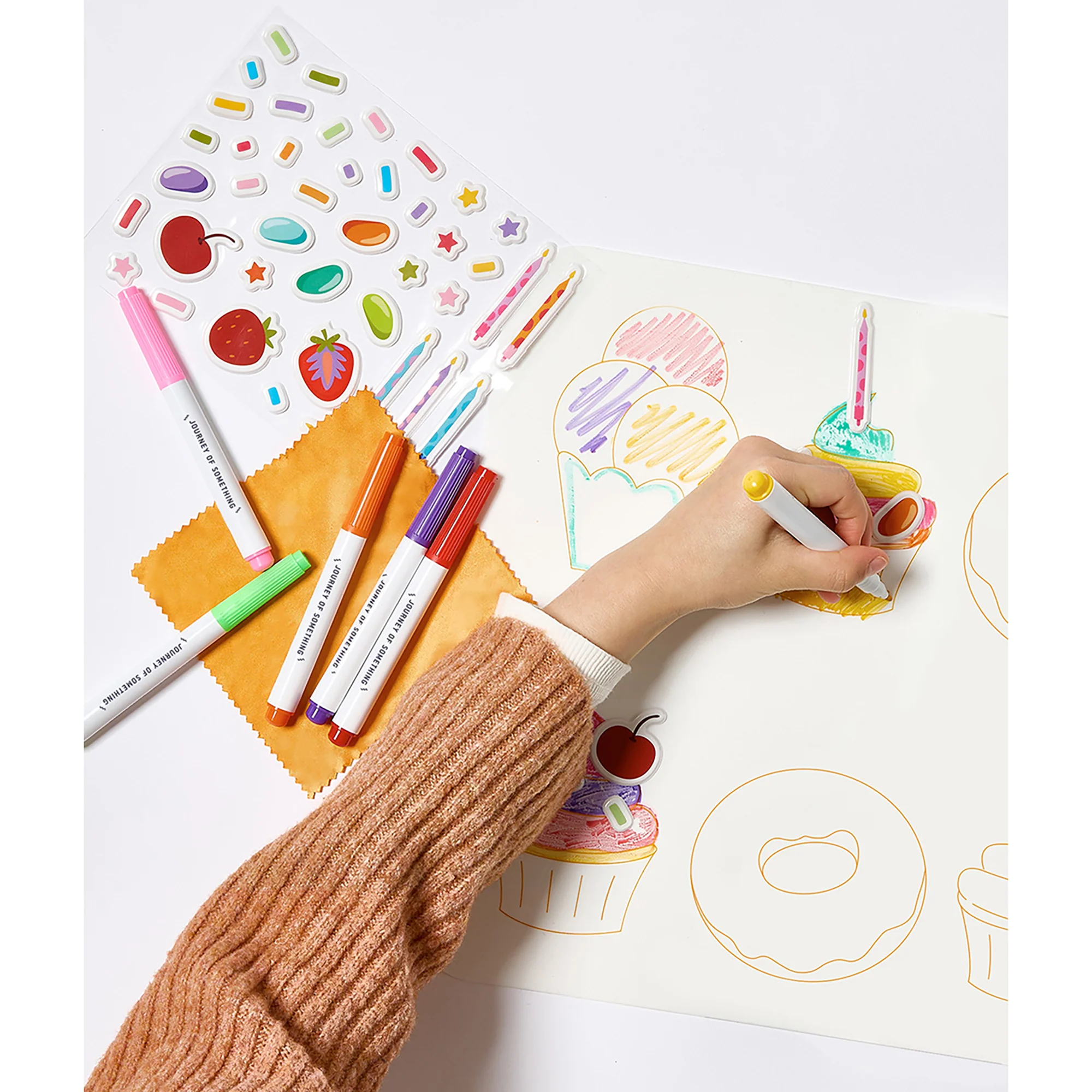 Journey Of Something Sweet As Wipeable Silicone Coloring Mat With Markers And Stickers - Image 5