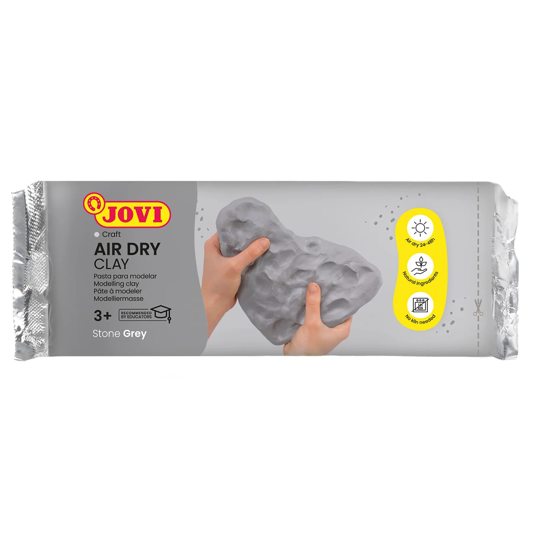 JOVI Home Artist Collection Air Dry Clay - Grey, 2.2lb Bar, Pack of 2 - Image 2