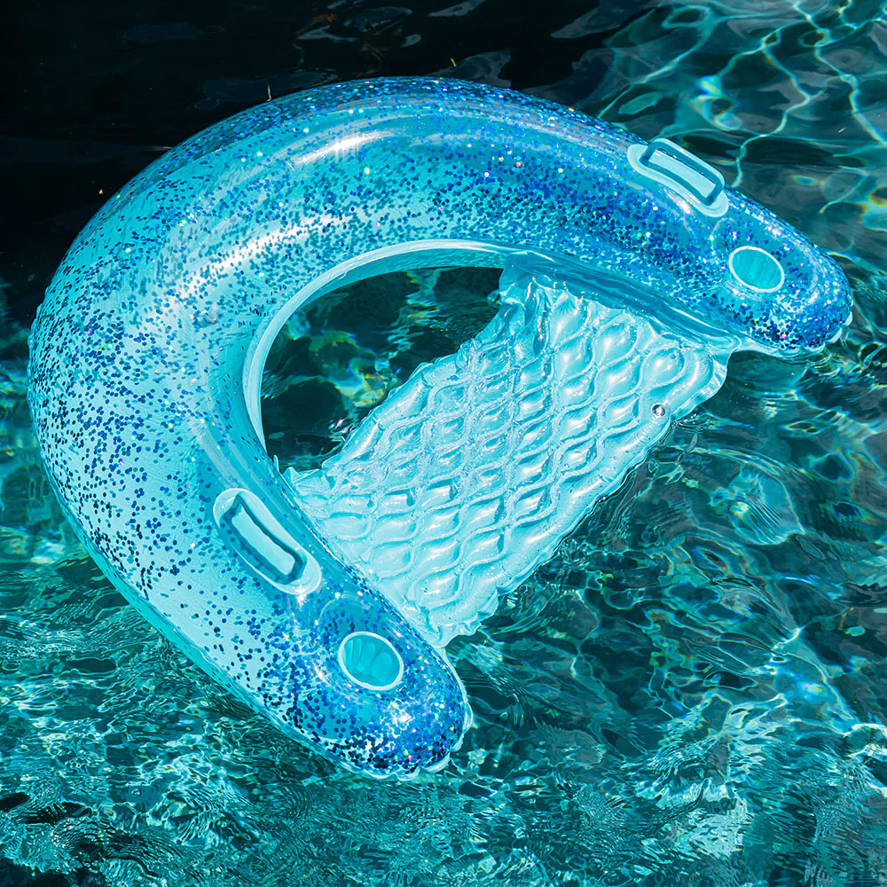 PoolCandy Jumbo Glitter Sun Chair – Aqua Glitter - Image 2