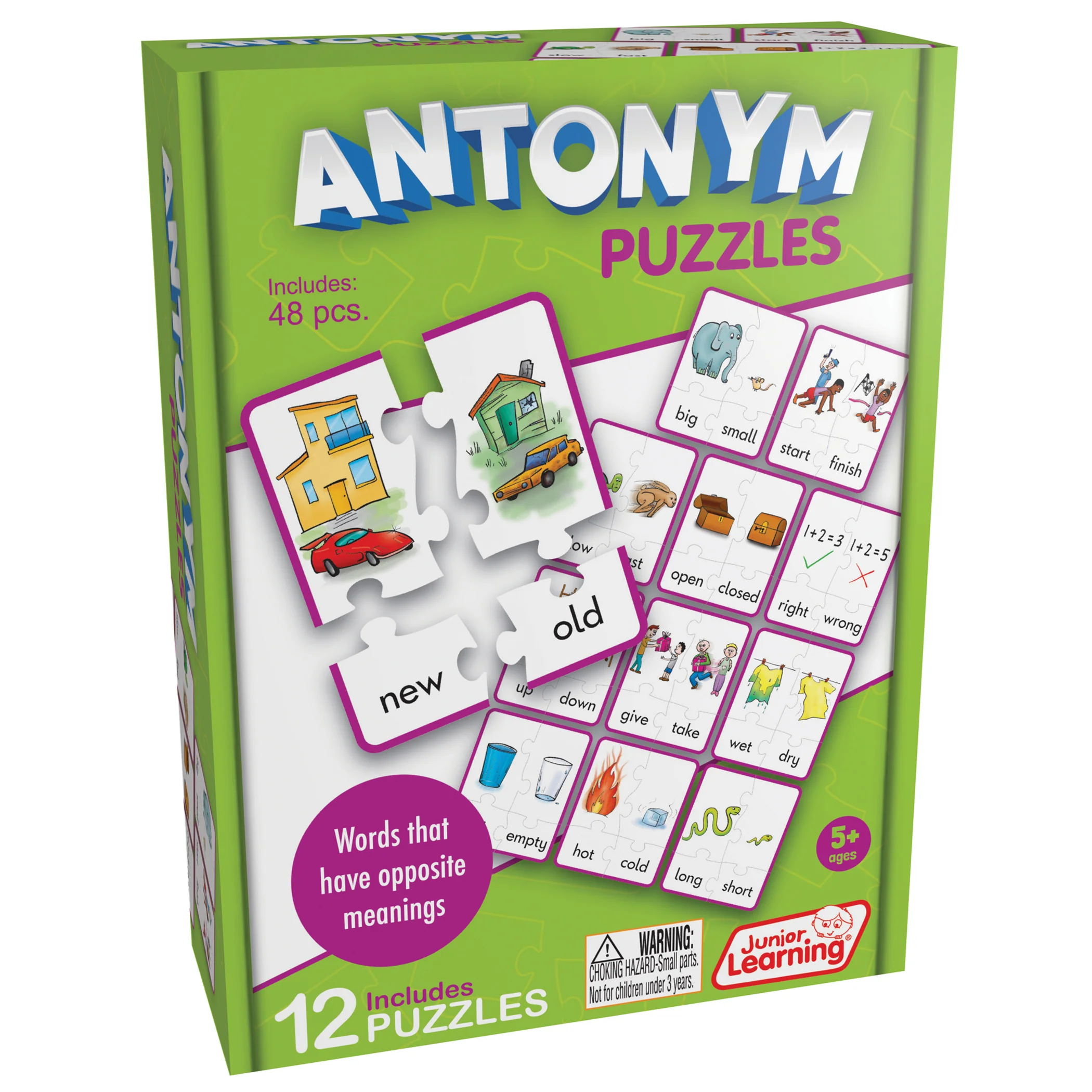 Junior Learning Antonym Puzzles - Multicolored - 3 Sets - Image 2