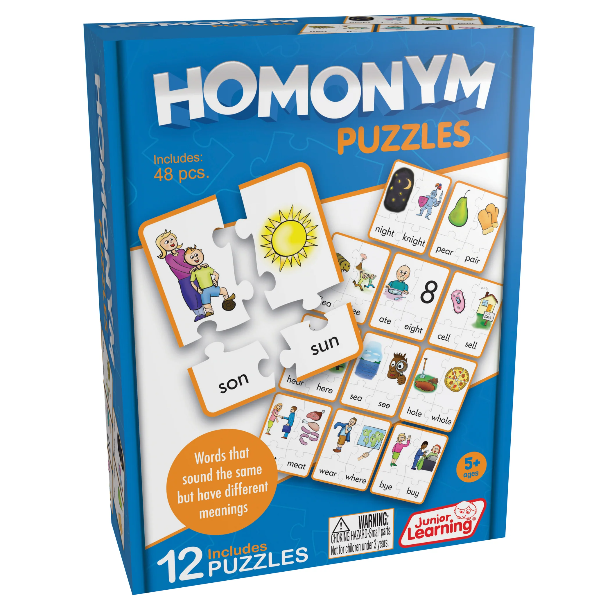 Junior Learning Homonym Puzzles - Word Matching Jigsaw - Pack of 3 - Image 2