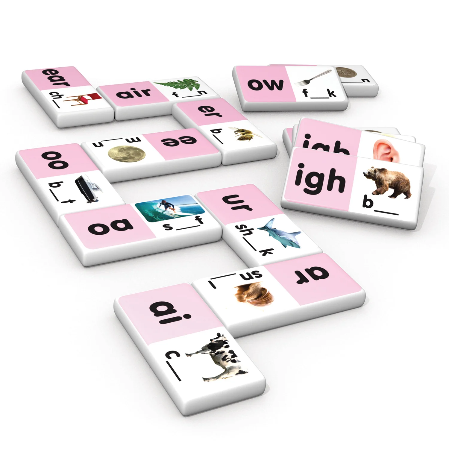 Junior Learning Long Vowel Dominoes - Multiplayer Educational Game Set - Image 3